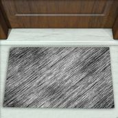 Colorix Carpet Çizgi Desenli Dekoratif Kapı Önü Paspası No: 1008 Siyah (Yazısız) 45 x 70