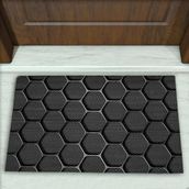 Colorix Carpet Geometrik Desenli Dekoratif Kapı Önü Paspası No: 1755 Siyah (Yazısız) 45 x 70