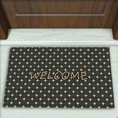 Colorix Carpet Modern Desenli Dekoratif Kapı Önü Paspası No: 1046 Siyah (Welcome) 45 x 70