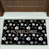 Colorix Carpet Peti Desenli Dekoratif Kapı Önü Paspası No: 1821 sş (Hoşgeldiniz) 45 x 70