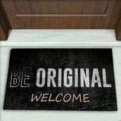 Colorix Carpet Yazı Desenli Dekoratif Kapı Önü Paspası No: 1813 Siyah (Welcome) 45 x 70