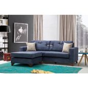Comfort Köşe Koltuk Takımı Mavi - Puflu