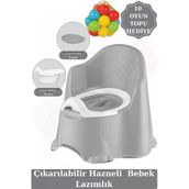 Comfort Taşınabilir Lazımlık – Çocuk Tuvalet Eğitimi Alıştırma Lazımlığı Gri 10 Top