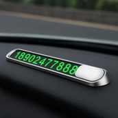 Coofbe Çinko Alaşım Fosforlu Araç Park Numaratör Oto Numaratör Geçici Park Için Telefon Numaratörü - Gri
