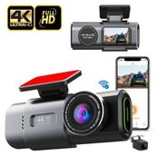 Coofbe GPS Mobil Uygulamalı 4K 170° Geniş Açı Gece Görüşlü Ön Arka Akıllı Araç İçi Kamera Park Modu G-sensor WiFi