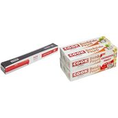Cook Bas & Kes Streç Film 30 cm x 60 m-Yedek ve Cook Buzdolabı Poşeti 3+1 Ekonomik Paket, Orta Boy 24 x 38 cm (1 x 4 Adet)