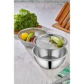 Cooker 3 Parça 24 cm Paslanmaz Çelik Rendeli Karıştırma Kabı CKR3490