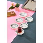 Cooker 6'lı 12 cm Lyon Porselen Çay Tabağı Mor Çiçek CKR4150