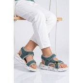 Cool Petrol Mavisi Cırtlı Işıklı Hafif Unisex Çocuk Sandalet Sage F