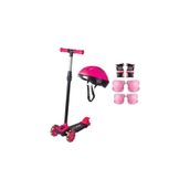 Cool Wheels Twist Pembe Çocuk Scooter + Kask + Koruyucu Set