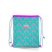 Coral High 22468 Kids Su Yeşili Pembe Flamingo Desenli Ipli Büzgülü Sırt Çantası