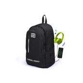 Coral High 23231 K97 Sport Siyah Üç Bölmeli Usb Şarjlı Kulaklık Çıkışlı Sırt Çantası