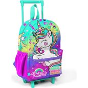 Coral High 24029 Minik Yuva Çekçekli Sırt Çantası Lavanta Su Yeşili Unicorn Desenli Iki Bölmeli Okul Çantası