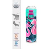 Coral High 500 ml 31819 Kids Neon Mercan Su Yeşili Flamingo Desenli Pipetli Çelik Termos