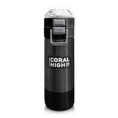 Coral High 500 ml 31824 Kids Koyu Gri Siyah Desenli Pipetli Çelik Termos