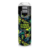 Coral High 500 ml 31974 Kids Nefti Siyah Tamir Seti Desenli Pipetli Çelik Termos