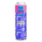 Coral High 500 ml 31981 Kids Lavanta Pembe Baloncuk Desenli Pipetli Çelik Termos