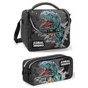 Coral High Gri Dinazor Erkek Çocuk Beslenme Çantası Seti