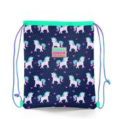Coral High Kids Lacivert Pembe Unicorn Desenli Ipli Büzgülü Sırt Çantası 22456 Okul Çantası