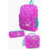 Coral High SET0123113 Kalp Desenli 3'lü Okul Çanta Seti