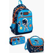 Coral High SET0123486 Kids Lacivert Mavi Astronot Desenli 3’lü Okul Çanta Seti