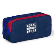 Coral High Sport İki Gözlü Lacivert Kırmızı Kalem Çantası