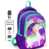 Coral High Usb ve Aux Çıkışlı Kids Unicorn İlk ve Ortaokul Sırt Çantası