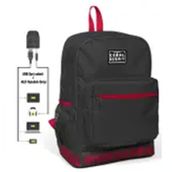 Coral High Usb ve Aux Soketli Logo Nakışlı Gri Ortaokul Lise ve Günlük Sırt Çantası