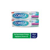 Corega 2x40 gr Tat İçermez Diş Protez Yapıştırıcı Krem