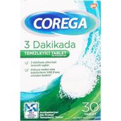 Corega 3 Dakikada Temizleyici Tablet Diş Protezler İçin 30 Tablet(MIAD:12/2024) Derinlemesine Temizlik Sağlar