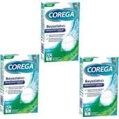 Corega 30 Tablet Diş Protezi Temizleyici Beyazlatıcı Özellikleriyle 3 Adet Pakette