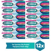 Corega Diş Protezi Yapıştırıcı Krem 40 gr 12 Adet Aromasız Güçlü Tutucu Etki