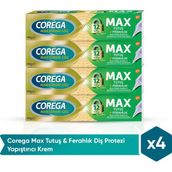 Corega Max Tutuş Ferahlık 4x40 gr Diş Protezi Yapıştırıcı Krem