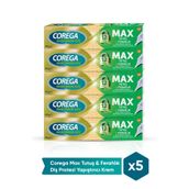 Corega Max Tutuş Ferahlık 5x40 gr Diş Protezi Yapıştırıcı Krem