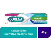 Corega Naneli Diş Protezi Yapıştırıcı 40 gr Beyazlatıcı Özellikli Ferahlatıcı Nane Aromalı