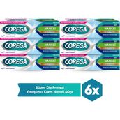 Corega Organik Diş Protezi Yapıştırıcı Krem 40 gr x 6 Paket Nane Aromalı Güçlü Tutuculuk