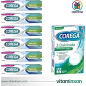 Corega Süper Diş Protezi Yapıştırıcı Naneli Krem 40 gr 6 Adet (Temizleyici Hediyeli)