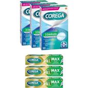 Corega X3 3 Dakikada Diş Protezi Temizleyici 30 Tablet + X3 Max Tutuş + Ferahlık Protez Yapıştırıcı 40 gr