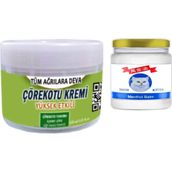 Çörek Otu Kremi 150 ml Büyük Boy Krem + Snow Kitten 50 ml Menthol Balm / Kas Diz Dirsek Sırt Bel Iskelet Agrilarina Masaj Seti - 1er