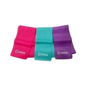 Cosfer Pilates Bandı Egzersiz Lastiği 3'lü Set Sırt Kalça Bacak Kollar İçin Renkli - Beyaz