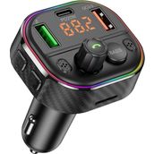 Cosmostech Car T86M Araç Fm Transmitter 5.0 Bluetooth Araç Kiti Hızlı 20W Şarj QC3.0 Çift USB Mp3 Sd Kart Çakmaklık Girişli Oto Müzik Çalar