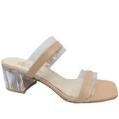 Cotcolic 01221 Deri Şeffaf Topuk Fashion Kadın Terlik