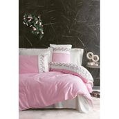 Cotton Box Brode 200x220 cm Niobe Pembe Nakışlı Çift Kişilik Saten Nevresim Takımı