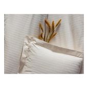 Cotton Box Elegante Stripe Ekru Çift Kişilik Saten Nevresim Takımı