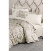 Cotton Box Elite Beatrix Bej Saten Çift Kişilik 200x220 cm Nevresim Takımı