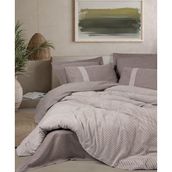 Cotton Box Linje Kahve Ribbed Çift Kişilik 200x220 cm Nevresim Takımı