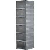 Coverest 6 Katlı Katlanabilir Organizer, Çok Amaçlı Ayakkabılık, Taşınabilir Portatif, 25.5 x 34.5 x 105 cm (ANTRASİT)