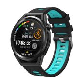 CoverZone Galaxy Watch 3 41 mm Grealish Siyah-Mavi Delikli Silikon Kordon
