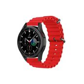 CoverZone Galaxy Watch 3 Uyumlu 41 mm Quintessential Kabartmalı Metal Tokalı Kırmızı Kordon