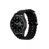 CoverZone Galaxy Watch 3 Uyumlu 41 mm Quintessential Kabartmalı Metal Tokalı Siyah Kordon